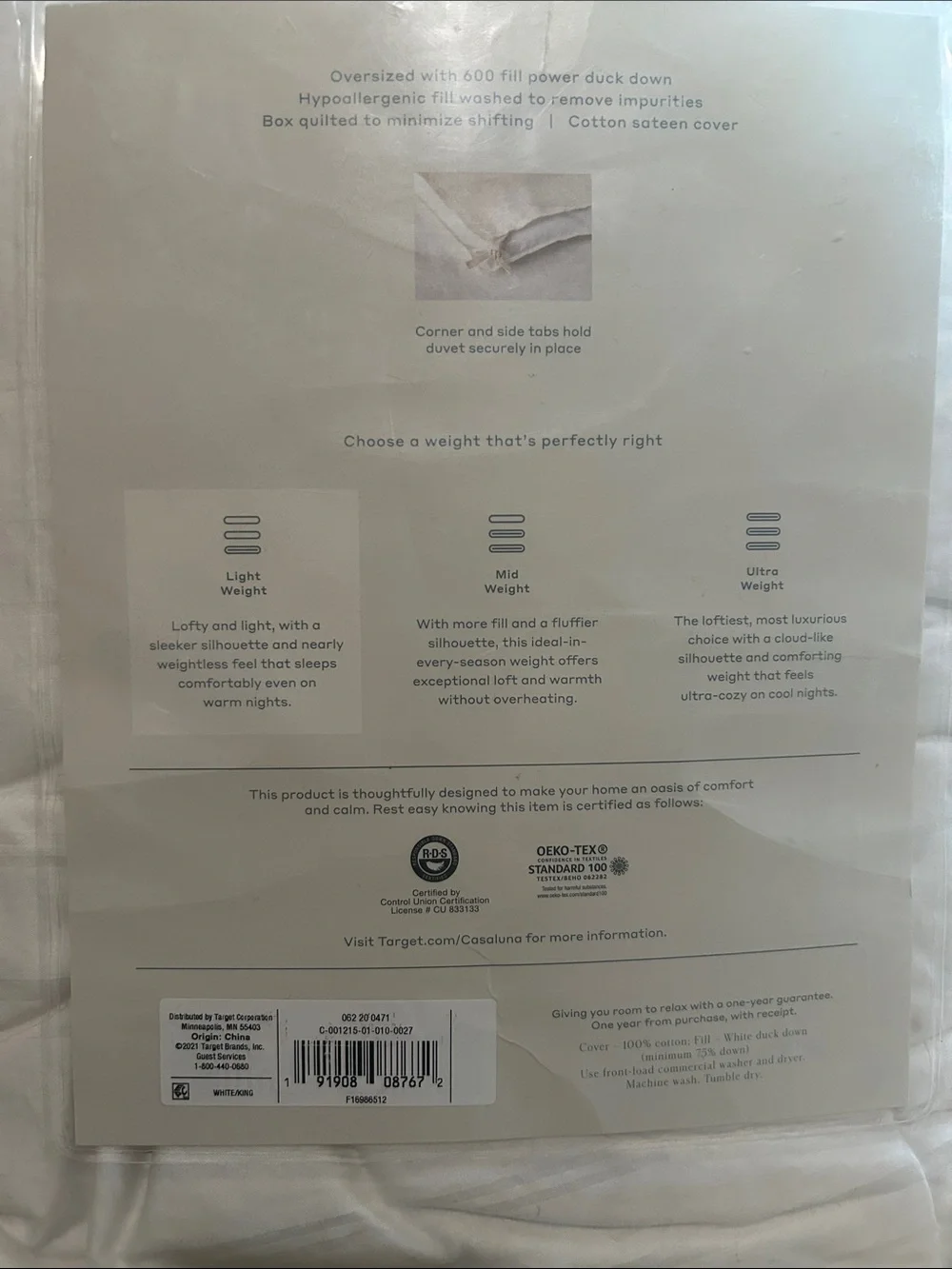 Casaluna King Light Weight Premium Down Comforter